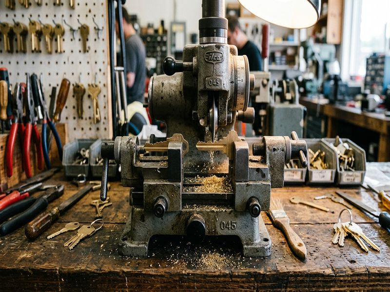 Professional key cutting machine with brass house keys